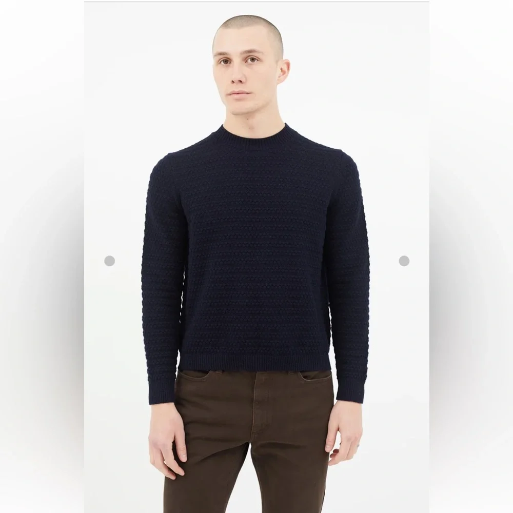 Norse Projects 100% Wool Bera Bubble Textured Navy Sweater Men’s XS - Picture 1 of 7